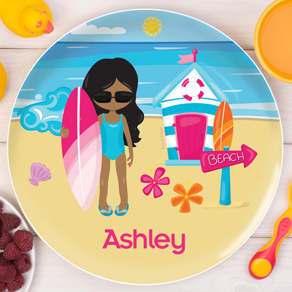 Beach Girl Kids Plates