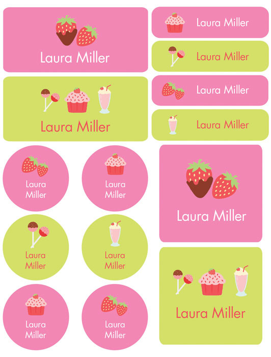Yummy Sweets Waterproof Labels Variety Pack (Set of 56)