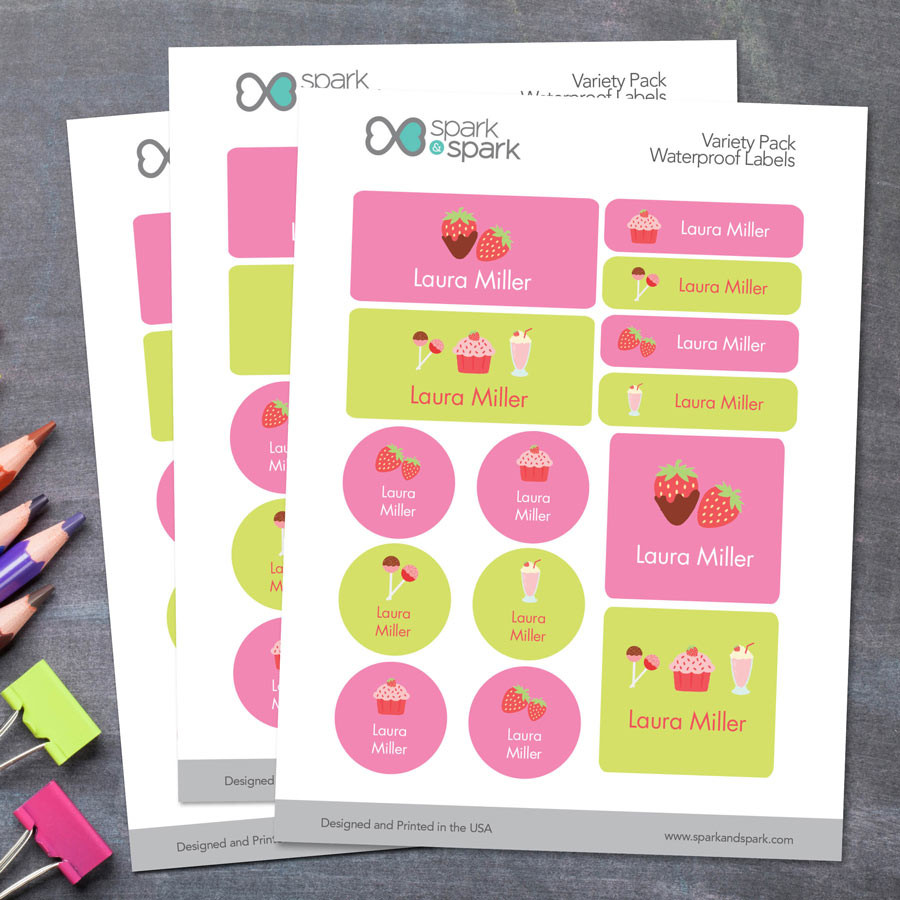 Yummy Sweets Waterproof Labels Variety Pack