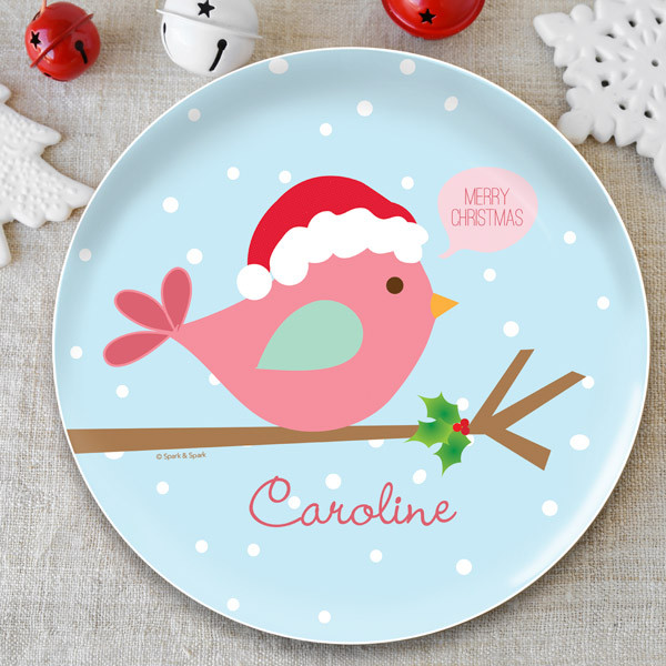 Cute Xmas Birdie Kids Plate