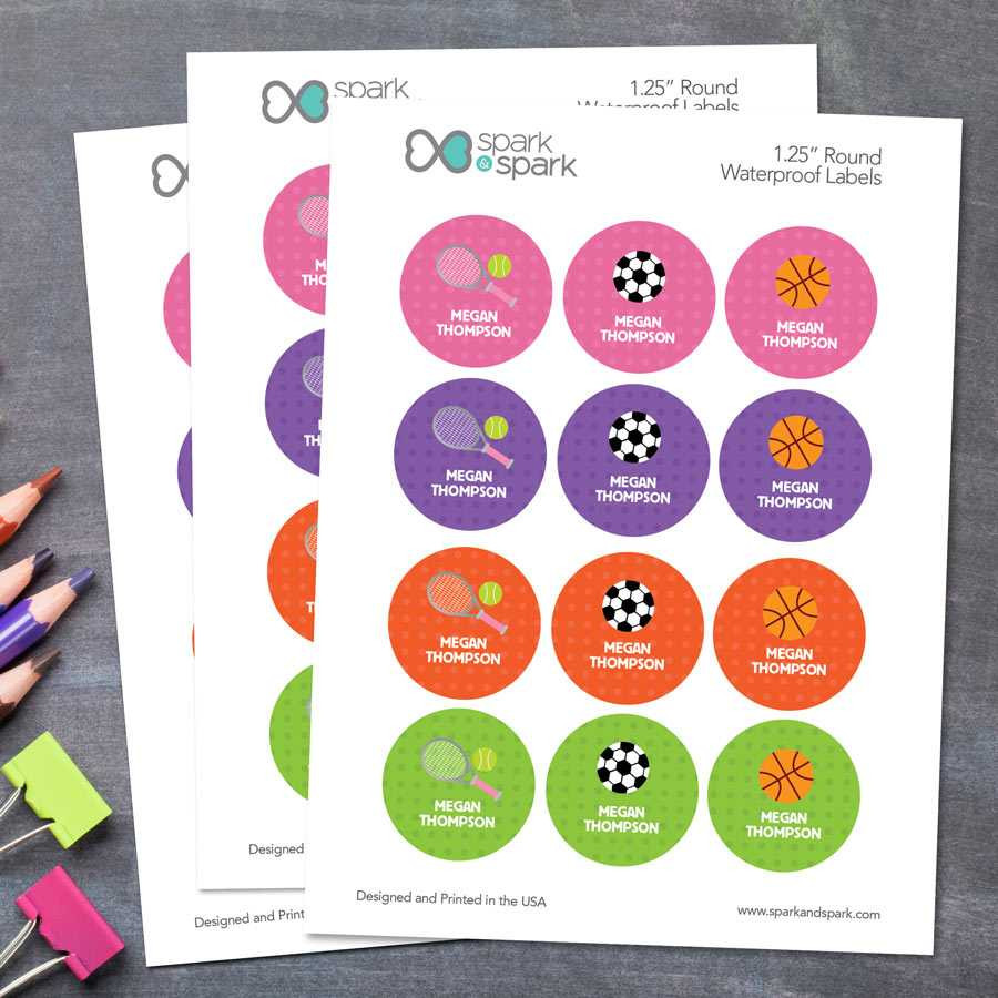 Girl Sports Waterproof Labels for Kids