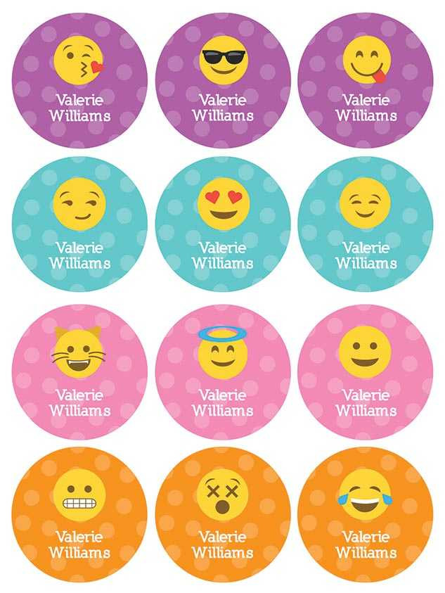 Girl Emojis Waterproof Labels for Kids (Set of 48)
