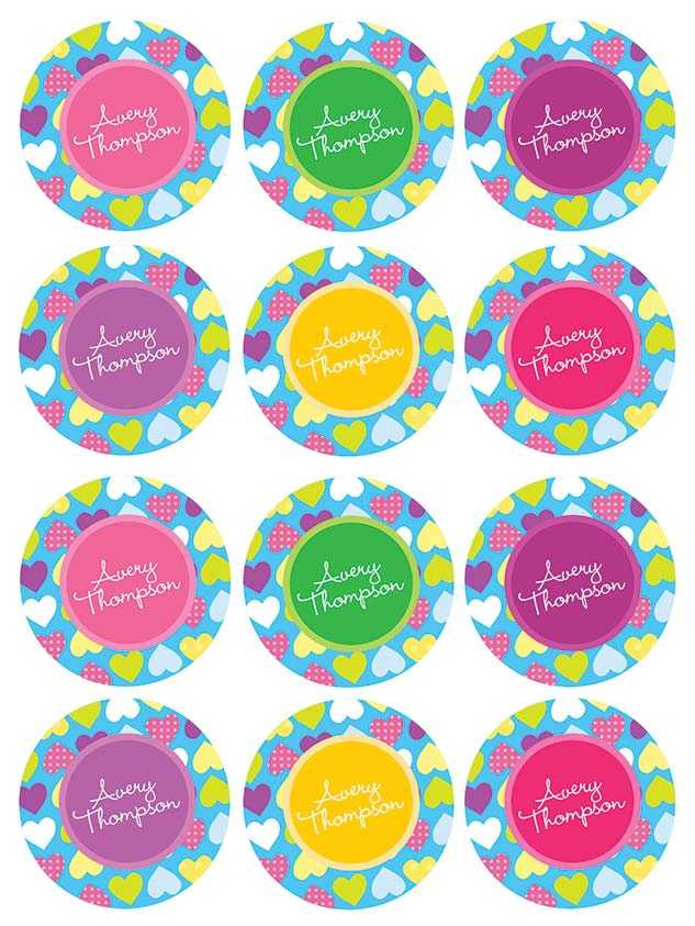 Happy Hearts Waterproof Labels for Kids (Set of 48)