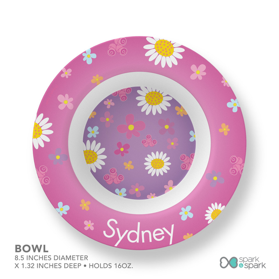 Field Of Flowers Purple Kids Bowl