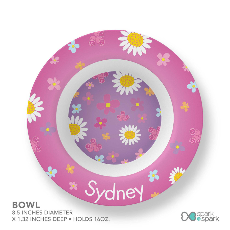 Field Of Flowers Purple Kids Bowl