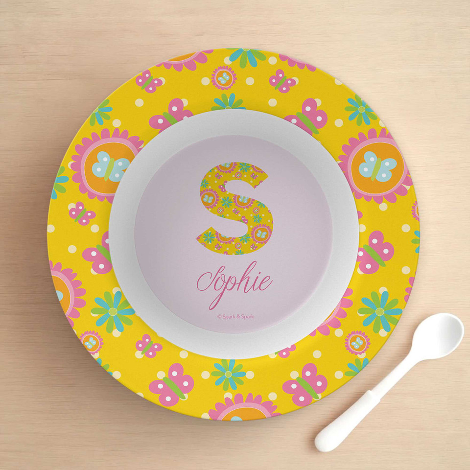 Flower Initial Kids Bowl