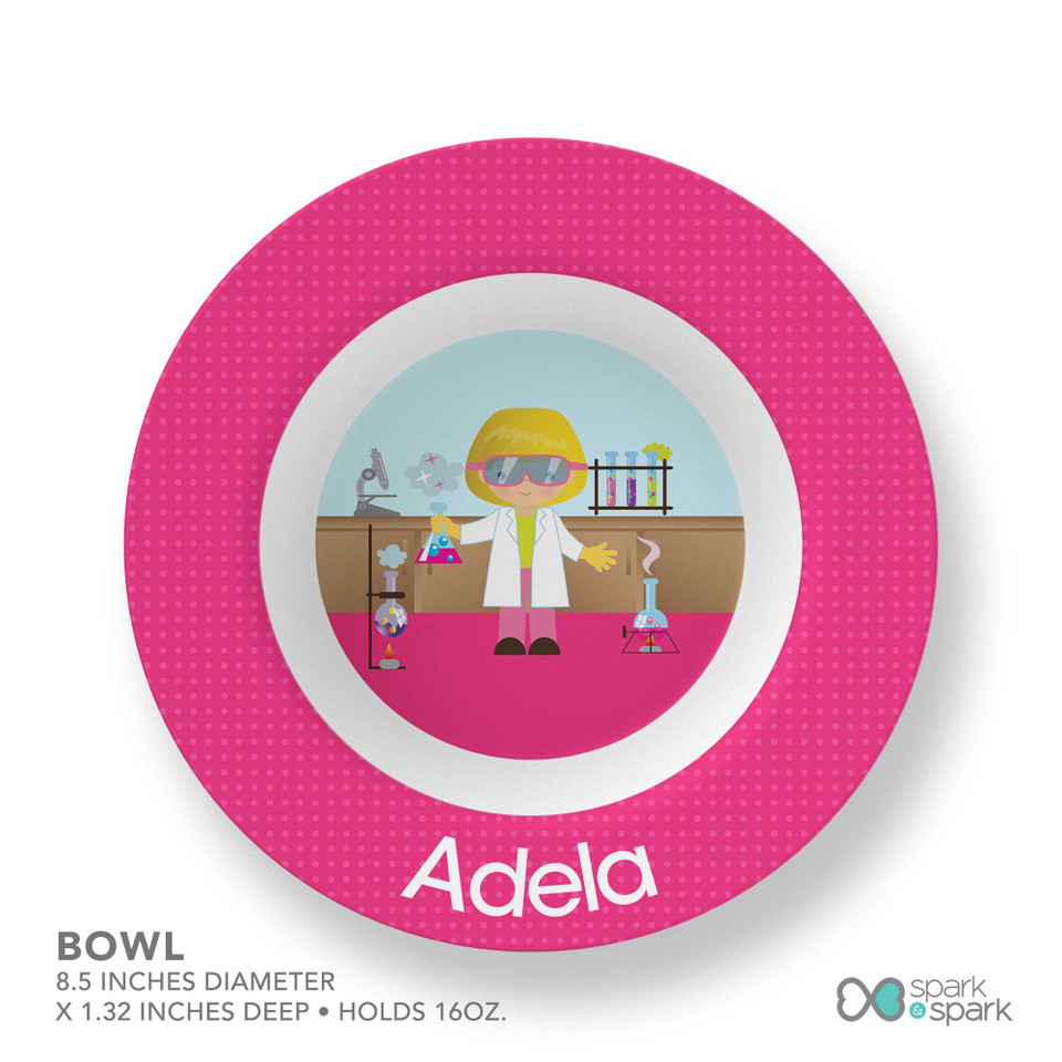 Cute Scientist Girl Kids Bowl