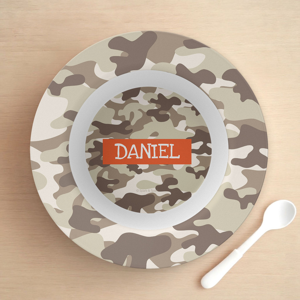 Brown Camouflage Kids Bowl