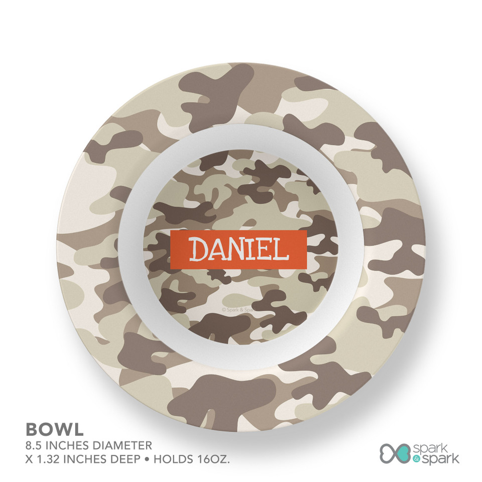Brown Camouflage Kids Bowl