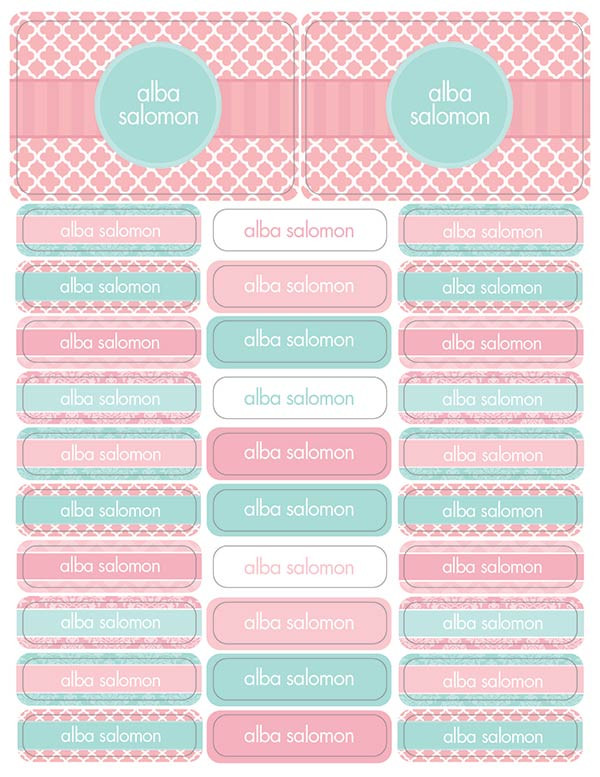 Pretty Quatrefoil Labels Rectangular Pack (Set of 128)