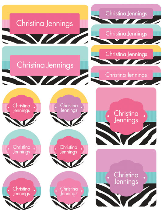 Colorful Zebra Waterproof Labels Variety Pack (Set of 56)