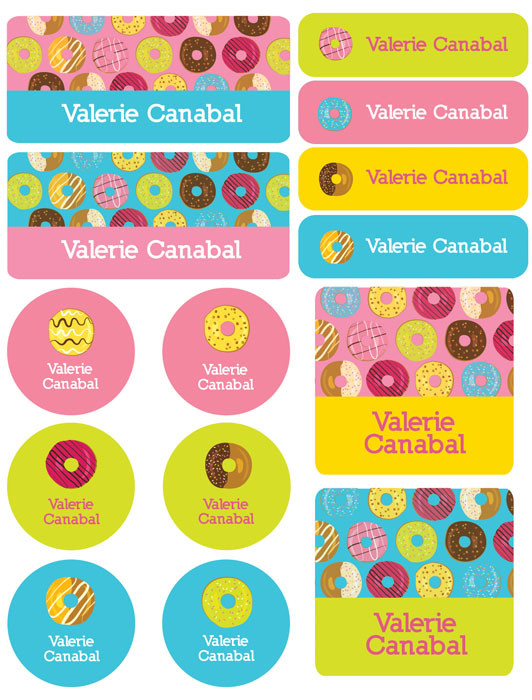 Yummy Donuts Waterproof Labels Variety Pack (Set of 56)