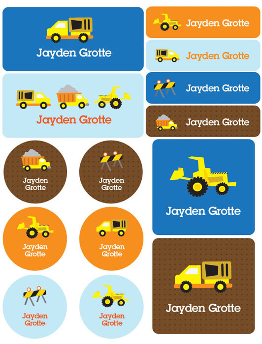 Construction Site Waterproof Labels Variety Pack (Set of 56)