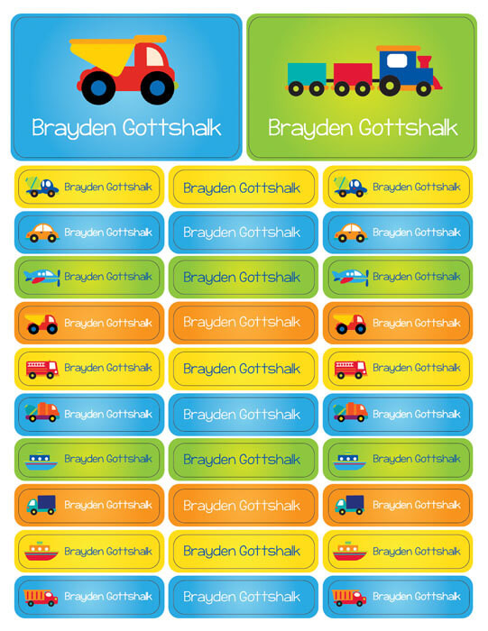 Transportation Labels Rectangular Pack (Set of 128)