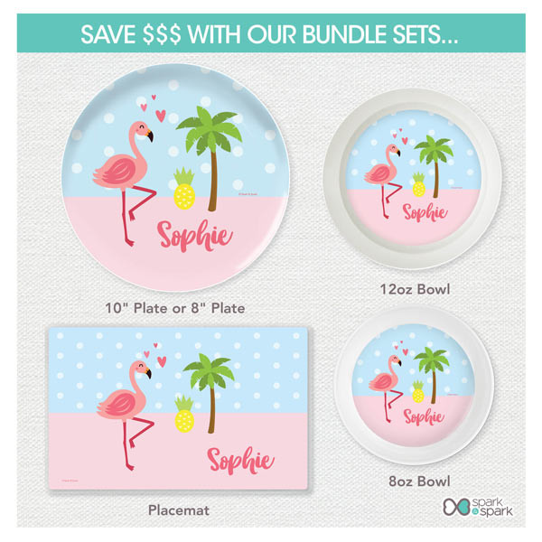 Sweet Flamingo Love Kids Placemat