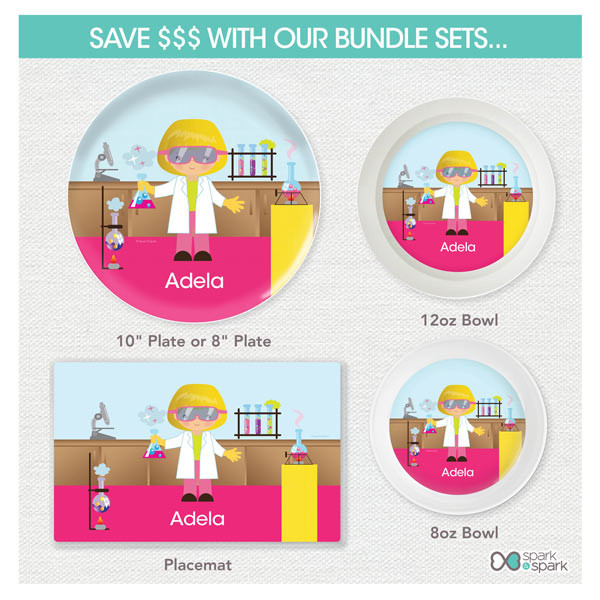 Cute Scientist Girl Kids Placemat