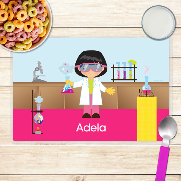 Cute Scientist Girl Kids Placemat