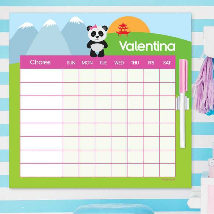 Sweet Panda Customizable Chore Chart