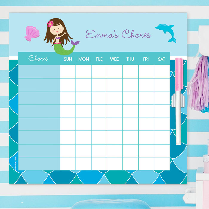 Mermaid Shades Chore Chart