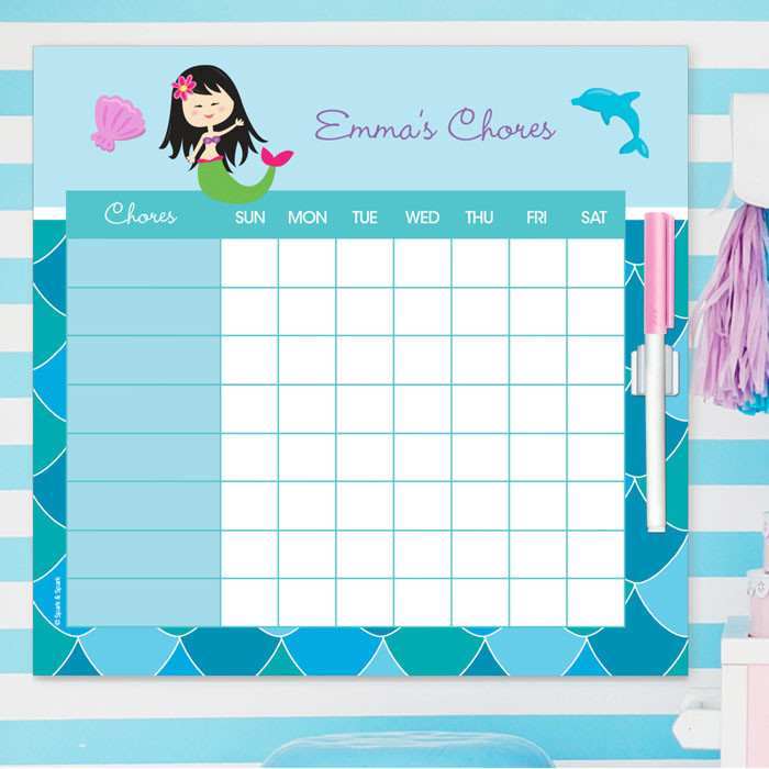 Mermaid Shades Chore Chart