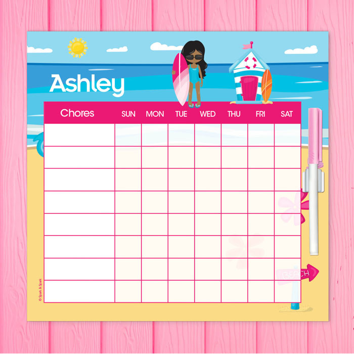 Beach Girl Chore Chart