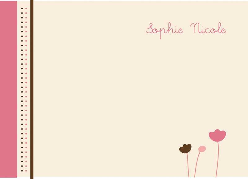 Modern Personalized Note Cards With Envelopes | Three Little Flowers
