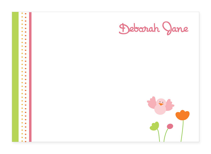 Beautiful Stationery Note Cards Personalized | Birdie And Flowers
