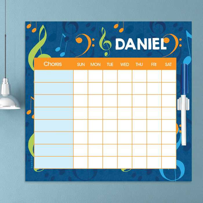 Musical Notes Kids Chore Charts
