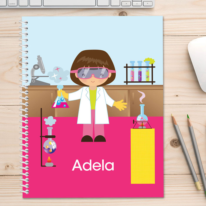 Cute Scientist Girl Kids Notebook