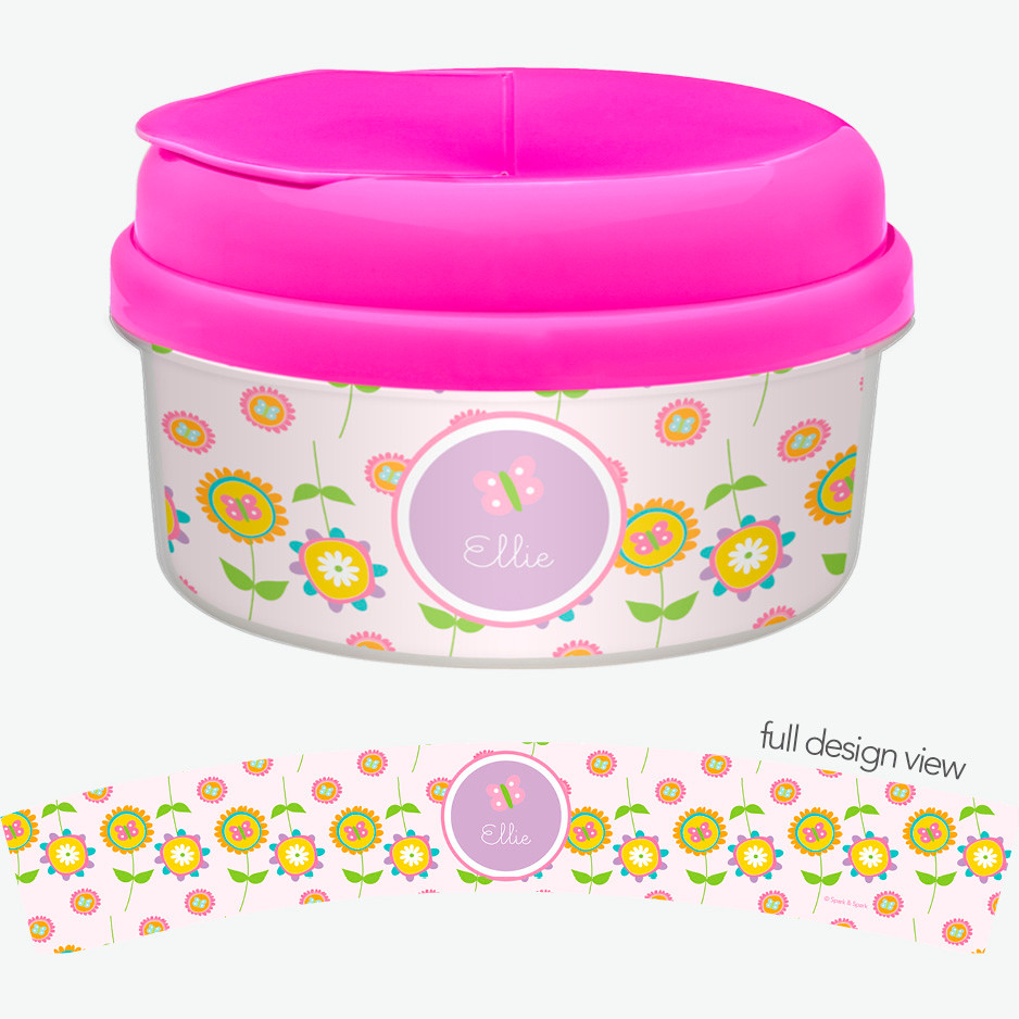 Pink Flowers Pattern Snack Bowl