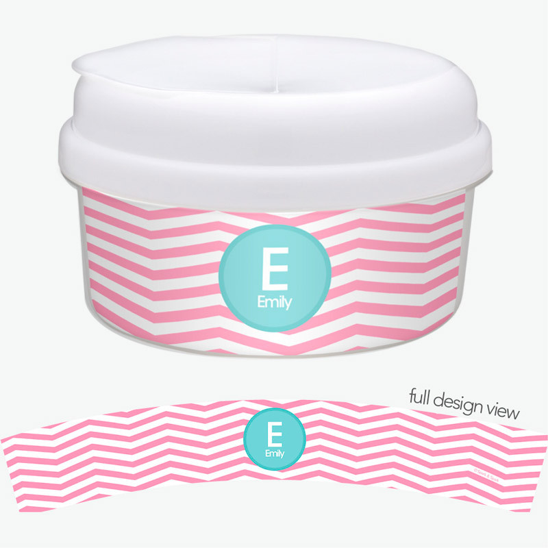 Chevron Pink And Aqua Snack Bowl