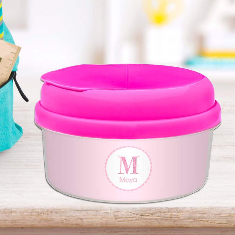 A Shiny Pink Letter Snack Bowl