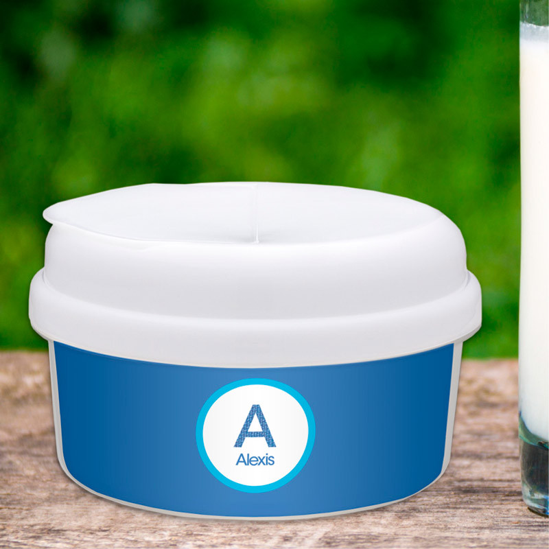 A Linen Blue Letter Snack Bowl