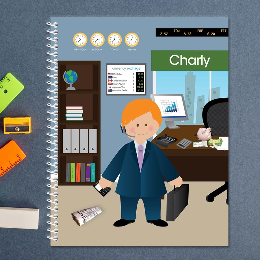 A Boy Crunching Numbers Boy Kids Notebook