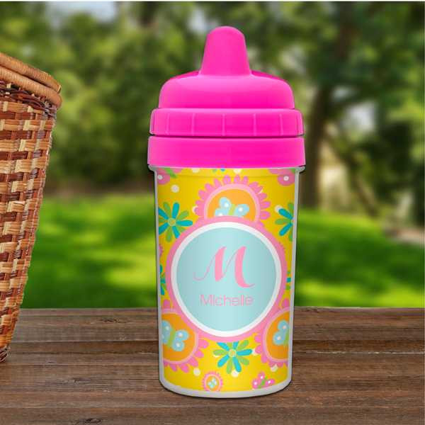 Flowers Personalized Toddler Sippy Cups