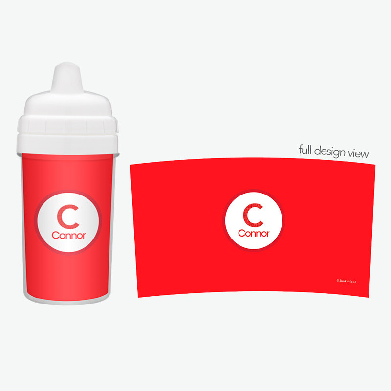 A Linen Letter - Red Sippy Cup for Milk