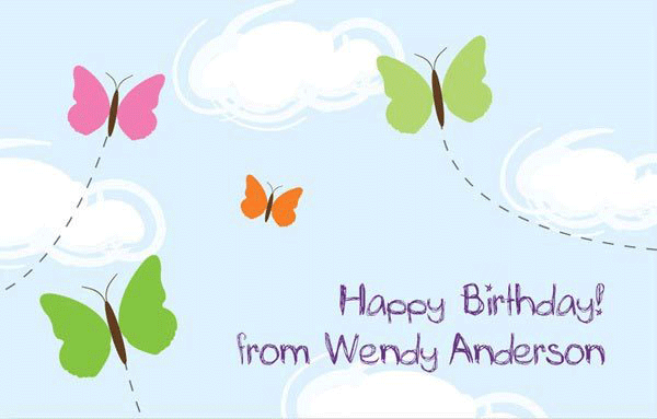 Bye Bye Butterflies Gift Tag