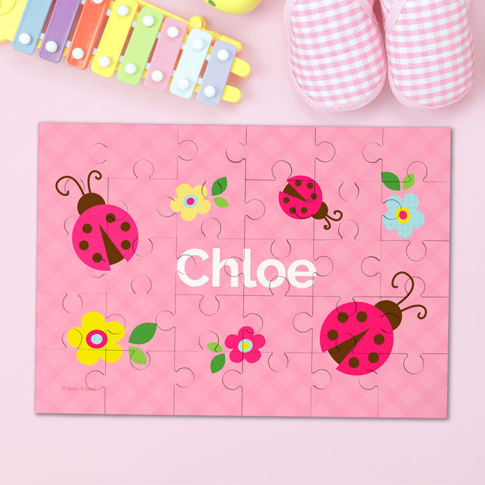 Three Lady Bugs Personalized Puzzles