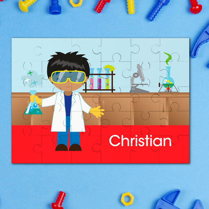 Cool Scientist Boy Personalized Puzzles
