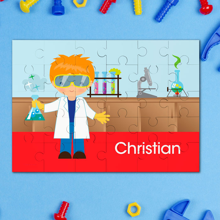 Cool Scientist Boy Personalized Puzzles