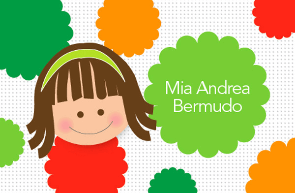 Girl And Scallop Borders Gift Tag