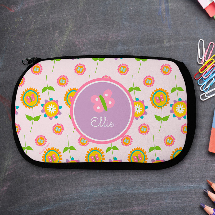 Pink Flowers Pattern Pencil Case