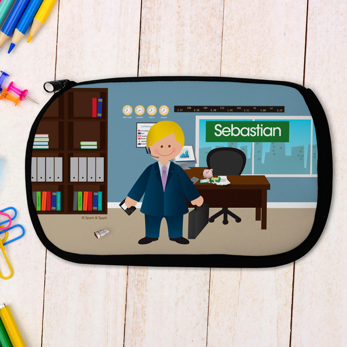 Boy Crunching Numbers Pencil Case by Spark & Spark