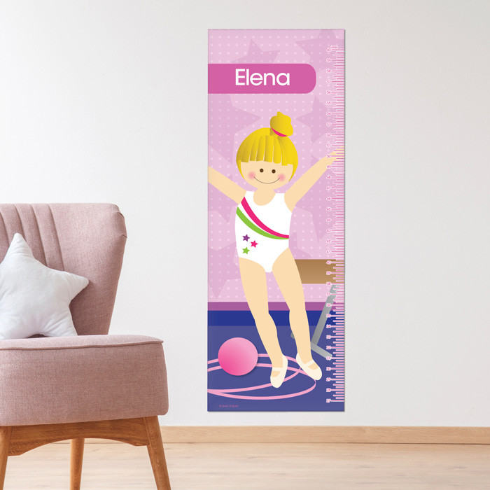 Cute Gymnast Girl Kids Growth Chart