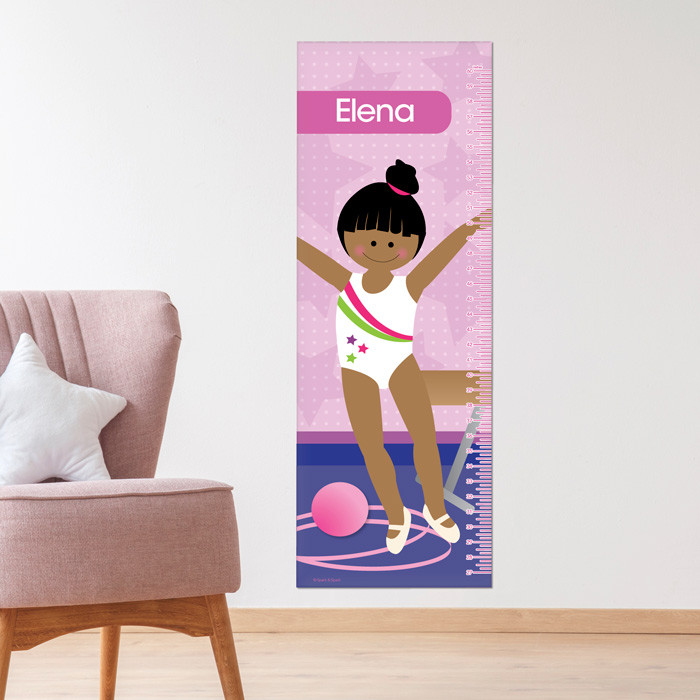 Cute Gymnast Girl Kids Growth Chart