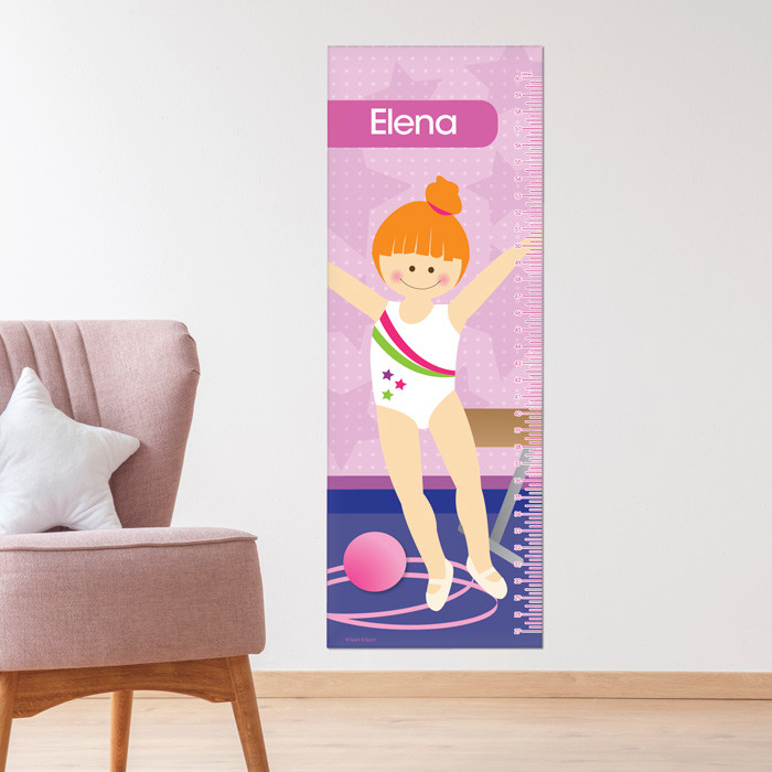 Cute Gymnast Girl Kids Growth Chart
