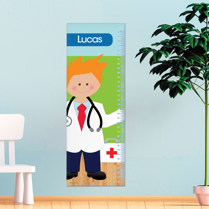 Boy Doctor's  Visit Kids Growth Chart