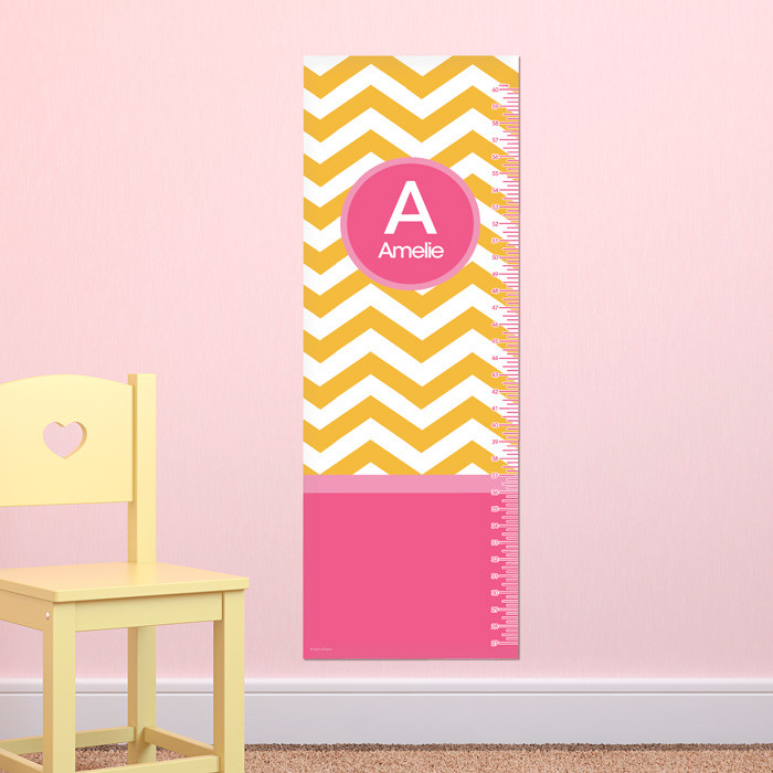 Chevron Mustard and Pink