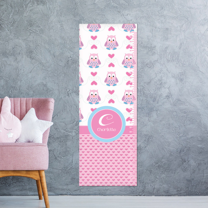 Owl Love Hearts Growth Chart