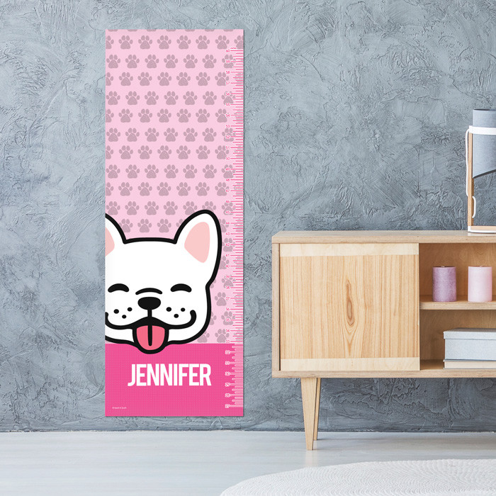 Fun & Cute Dog Pink Growth Chart